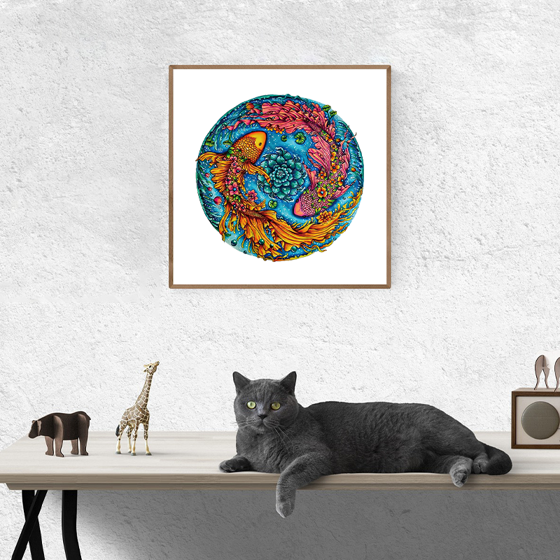 Rompecabezas de pescado doble