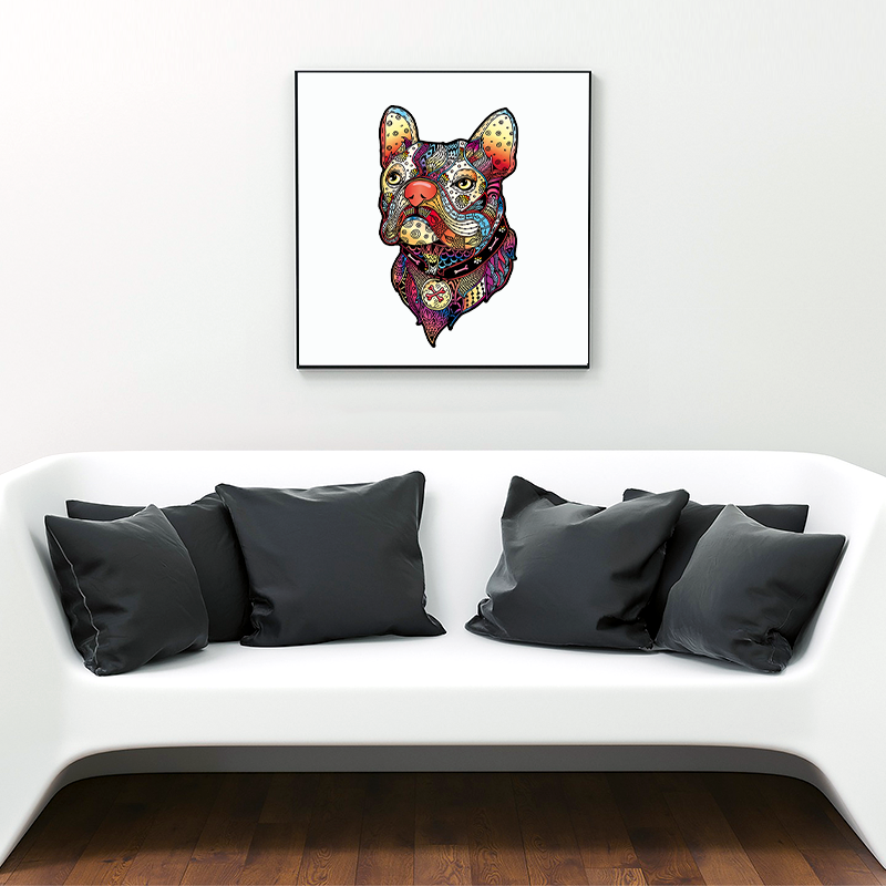 Rompecabezas de bulldog francés colorido