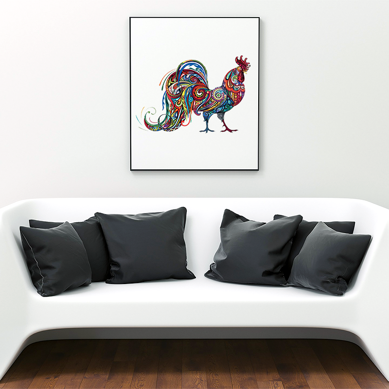 Rompecabezas de gallo colorido