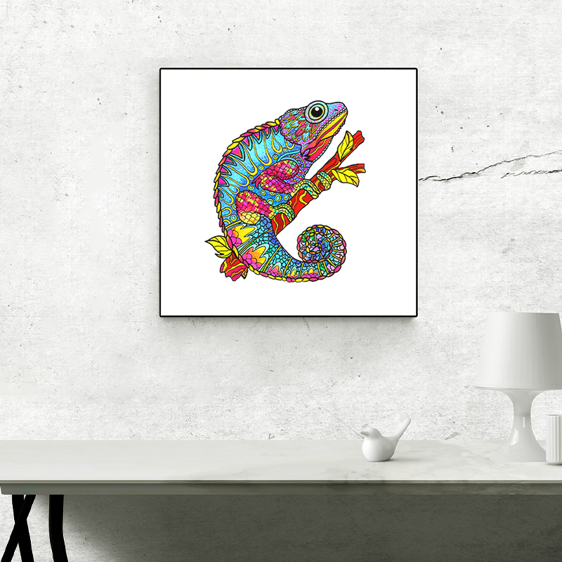 Rompecabezas de lagarto colorido