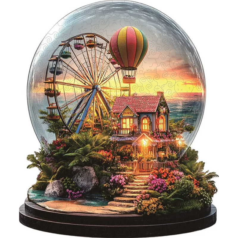 Puzzle de Madera Noria al Atardecer