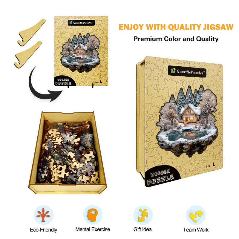 🔥Último día 92 %-Silencio en la cabaña de invierno – Rompecabezas de madera