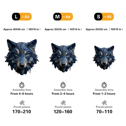 Rompecabezas 3D de cabeza de lobo estilo vaquero