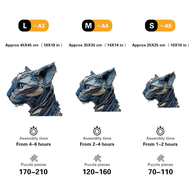 Rompecabezas 3D de cabeza de gato estilo vaquero