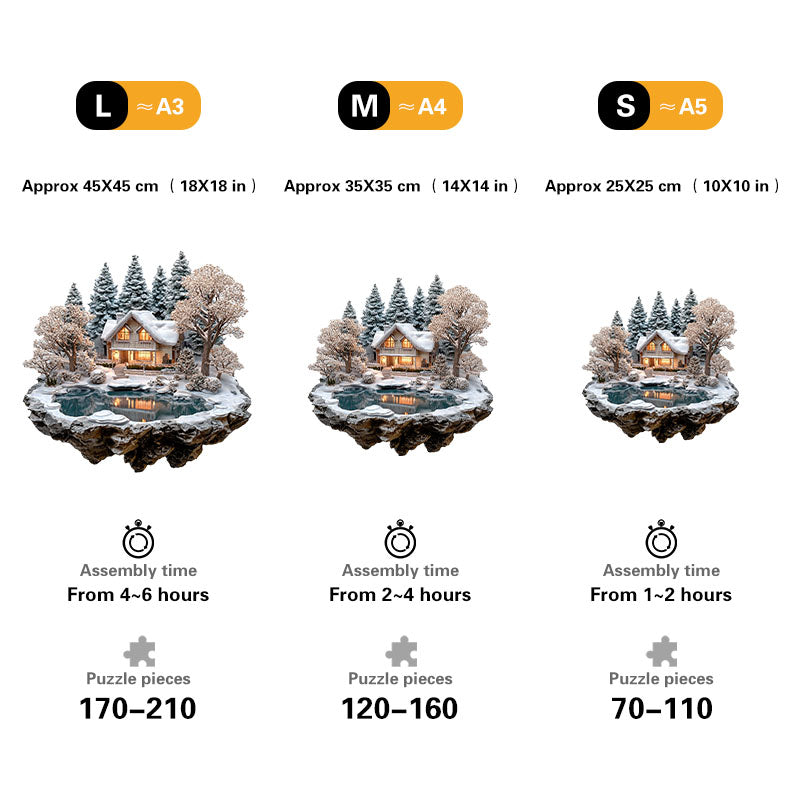 🔥Último día 92 %-Silencio en la cabaña de invierno – Rompecabezas de madera