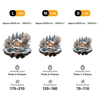 🔥Último día 92 %-Silencio en la cabaña de invierno – Rompecabezas de madera