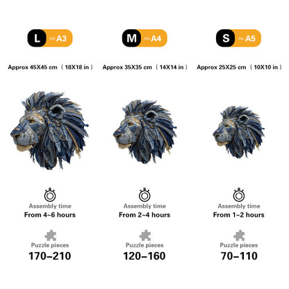 Rompecabezas 3D de cabeza de león estilo vaquero