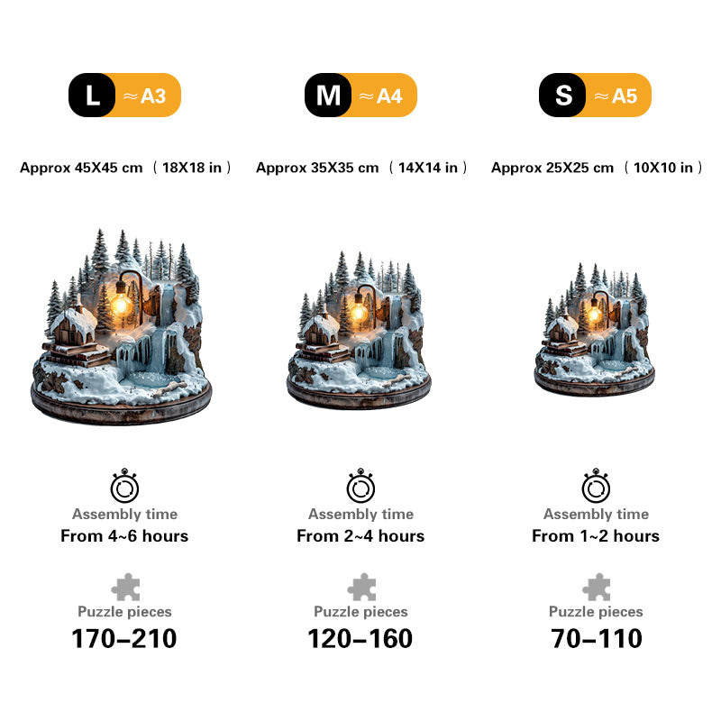 Luces de invierno en el bosque