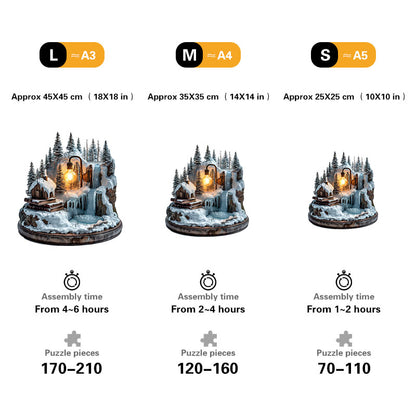 Luces de invierno en el bosque