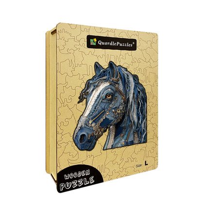 Puzzle 3D de cabeza de caballo estilo vaquero (denim)