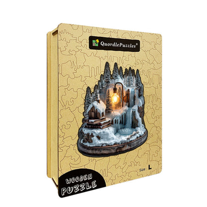 Luces de invierno en el bosque