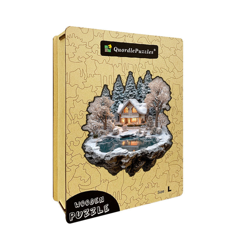 🔥Último día 92 %-Silencio en la cabaña de invierno – Rompecabezas de madera