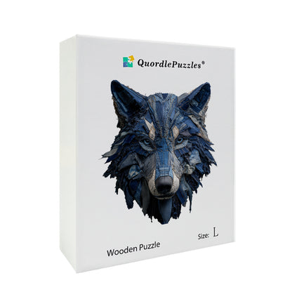 Rompecabezas 3D de cabeza de lobo estilo vaquero