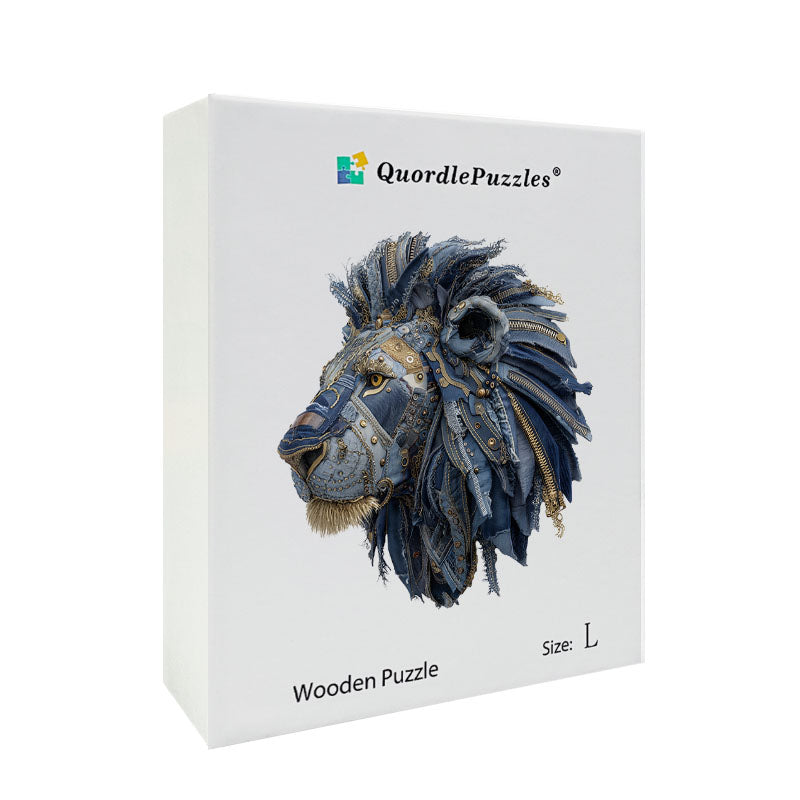 Rompecabezas 3D de cabeza de león estilo vaquero