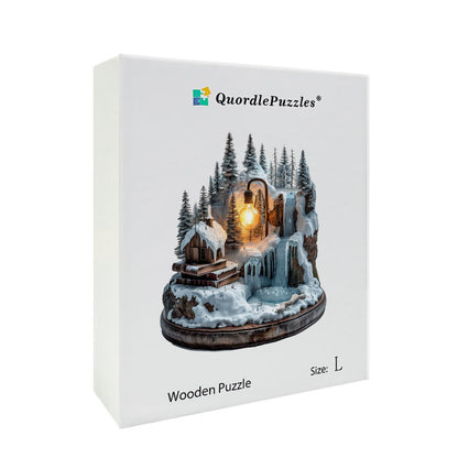 Luces de invierno en el bosque