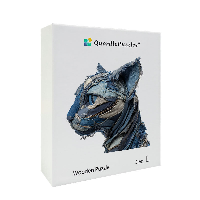 Rompecabezas 3D de cabeza de gato estilo vaquero