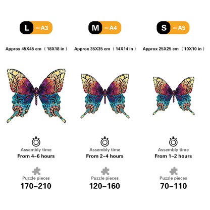 Rompecabezas de edición colorida de mariposas