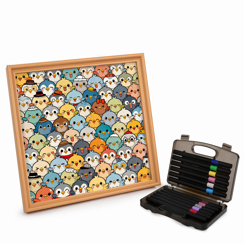 Aves - Rompecabezas de Madera para Colorear