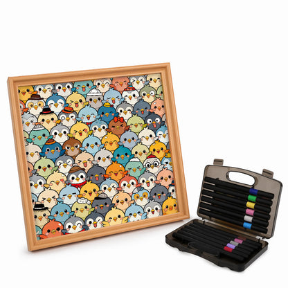 Aves - Rompecabezas de Madera para Colorear