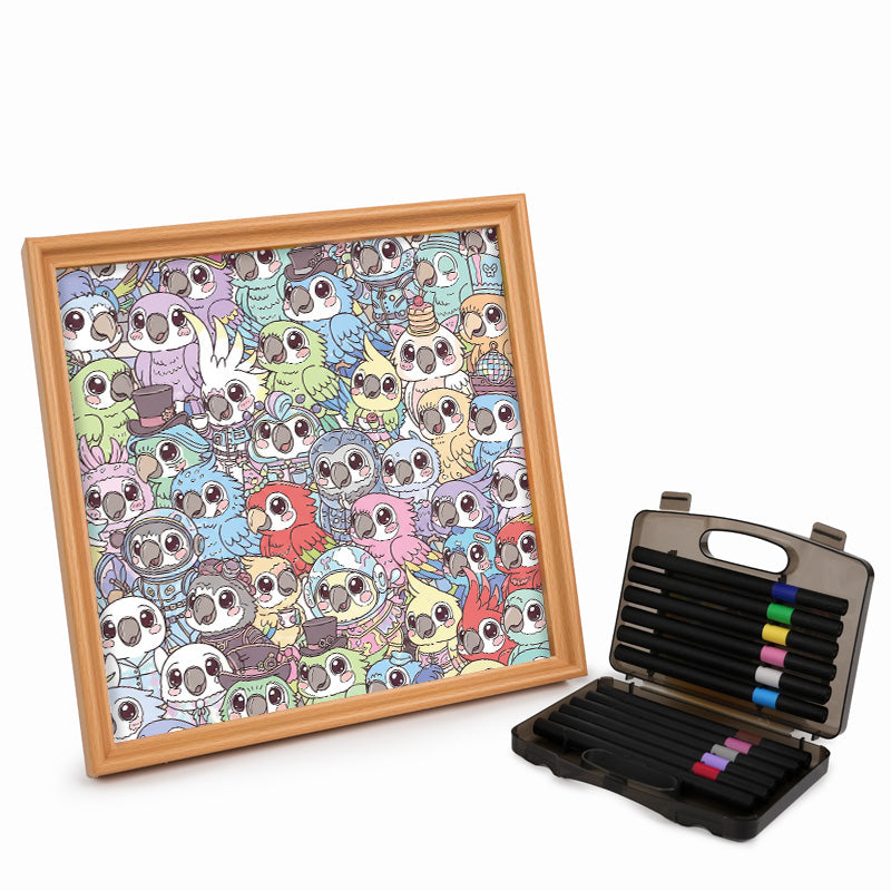 Periquito - Rompecabezas de Madera para Colorear