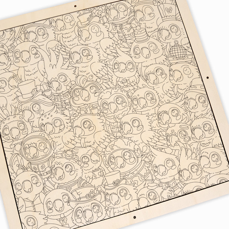 Periquito - Rompecabezas de Madera para Colorear