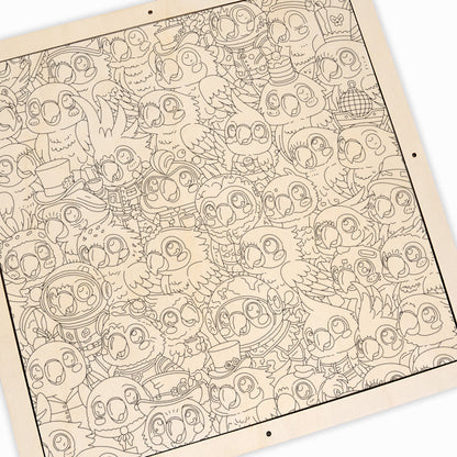 Periquito - Rompecabezas de Madera para Colorear