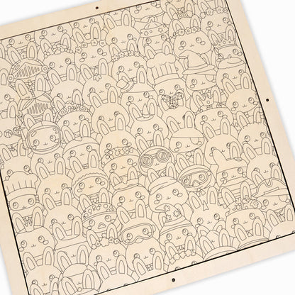 Conejito - Rompecabezas de Madera para Colorear