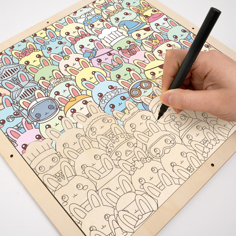 Conejito - Rompecabezas de Madera para Colorear