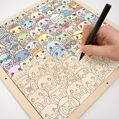 Conejito - Rompecabezas de Madera para Colorear