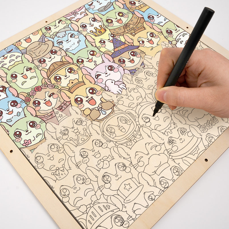 Chinchilla - Rompecabezas de Madera para Colorear