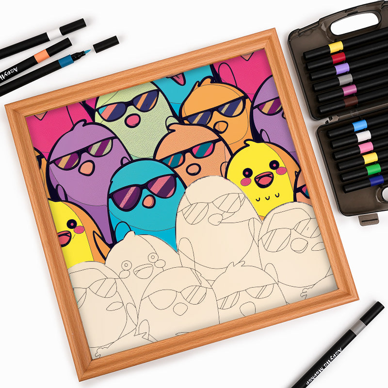 Aves Geniales - Rompecabezas de Madera para Colorear