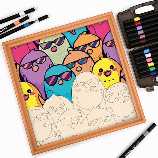 Aves Geniales - Rompecabezas de Madera para Colorear