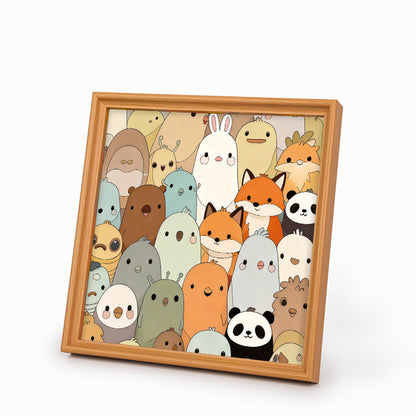 Critters Acurrucados - Rompecabezas de Madera para Colorear