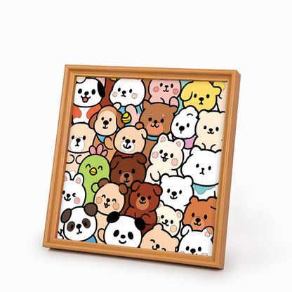 Compañeros del Bosque - Rompecabezas de Madera para Colorear