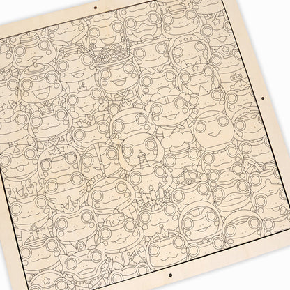 Rana - Rompecabezas de Madera para Colorear