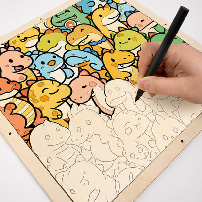 Pequeño Dragón - Rompecabezas de Madera para Colorear