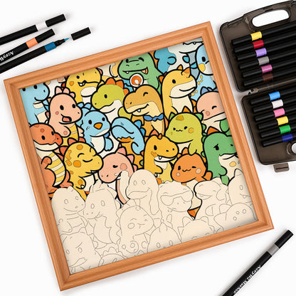 Pequeño Dragón - Rompecabezas de Madera para Colorear