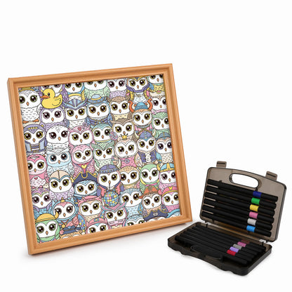 Búho - Rompecabezas de Madera para Colorear