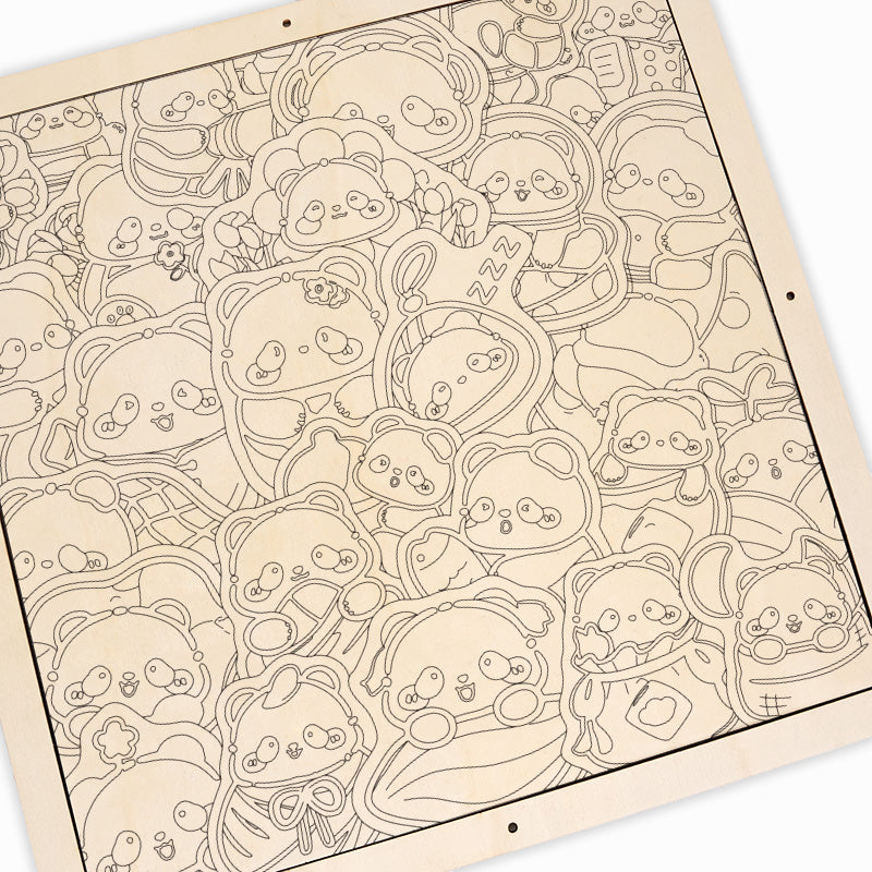 Panda II - Rompecabezas de Madera para Colorear