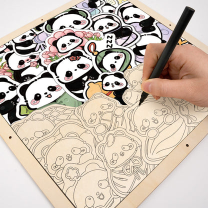 Panda II - Rompecabezas de Madera para Colorear