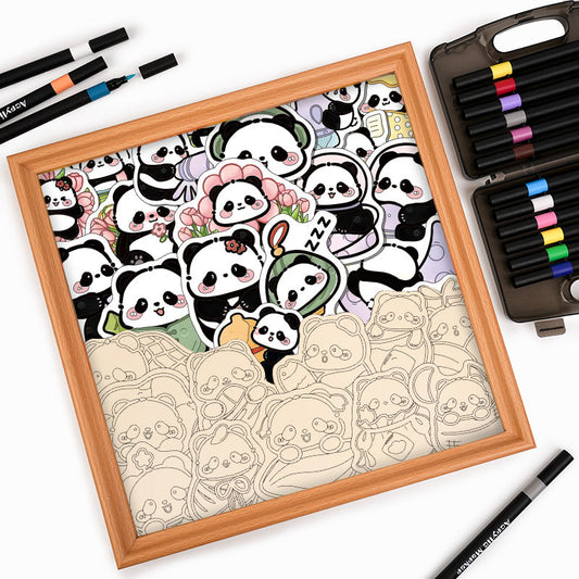 Panda II - Rompecabezas de Madera para Colorear