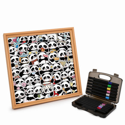 Panda III - Rompecabezas de Madera para Colorear