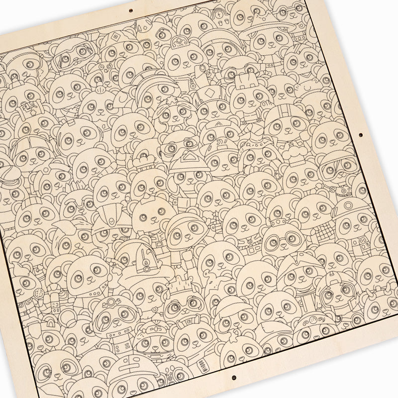 Panda - Rompecabezas de Madera para Colorear