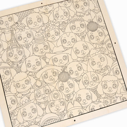 Cachorrito - Rompecabezas de Madera para Colorear