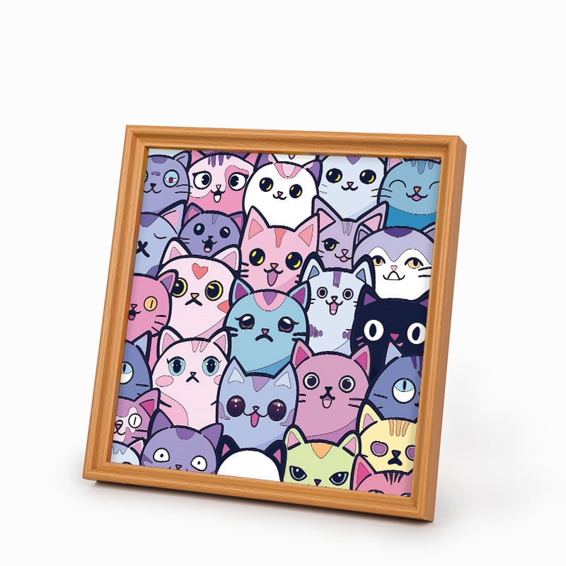 Gatitos Traviesos - Rompecabezas de Madera para Colorear