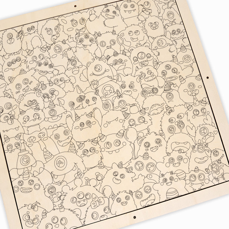 Pequeños Dinosaurios - Rompecabezas de Madera para Colorear