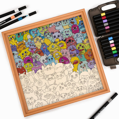 Pequeños Dinosaurios - Rompecabezas de Madera para Colorear