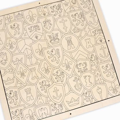 Colección de insignias - Rompecabezas de madera para colorear