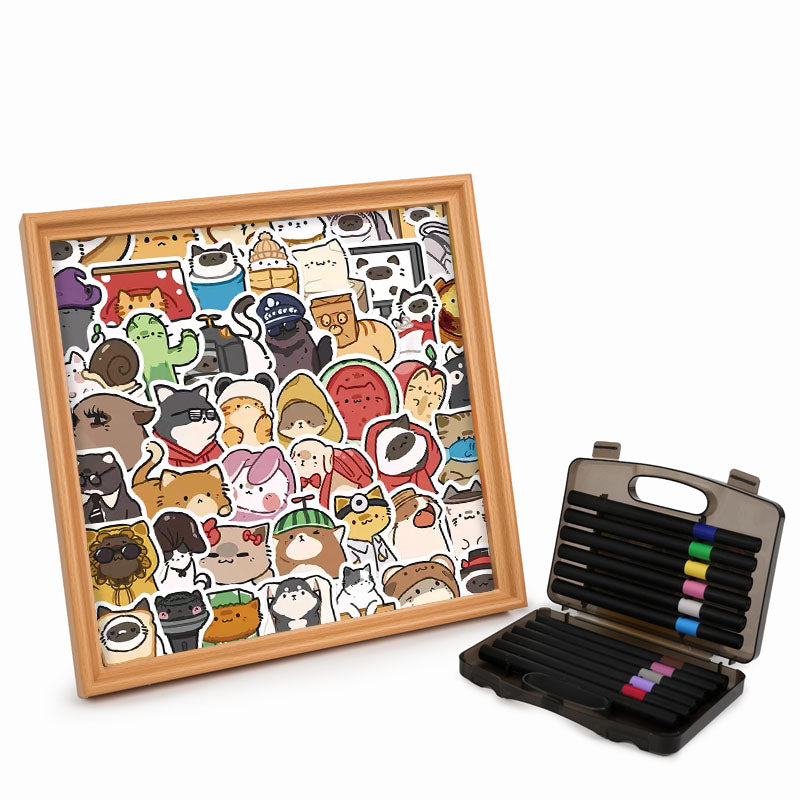 Mascotas Felices - Rompecabezas de Madera para Colorear