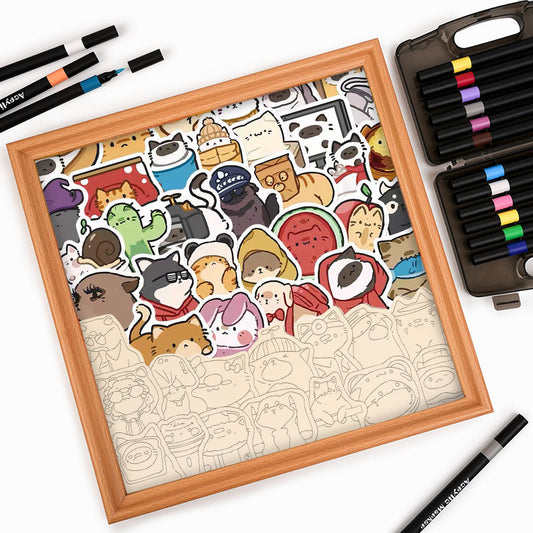 Mascotas Felices - Rompecabezas de Madera para Colorear